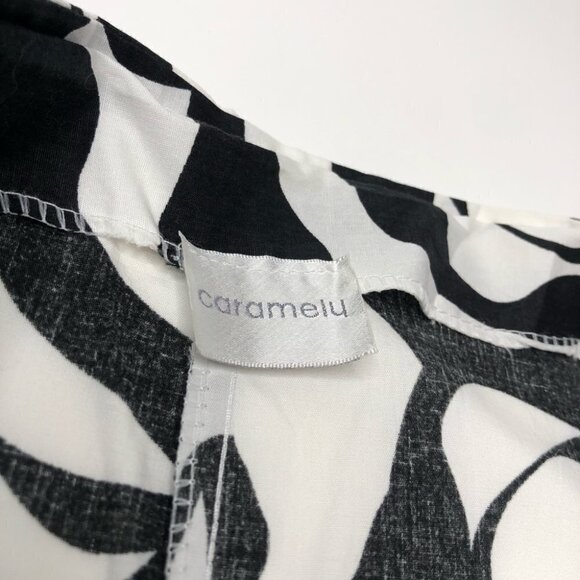 CARAMELU Black & White Abstract Swirl Flared Girly Summer Skirt SIZE 9/10 - Picture 2 of 13